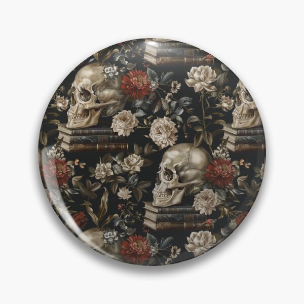 Item preview, Gothic Skulls and Flowers Pattern designed and sold by JenArtish.