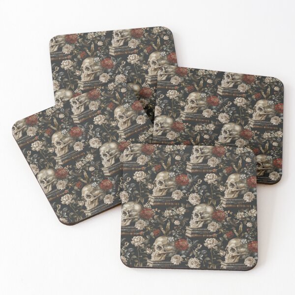 Item preview, Gothic Skulls and Flowers Pattern designed and sold by JenArtish.