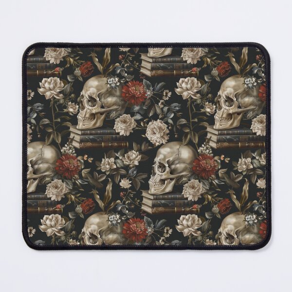 Item preview, Gothic Skulls and Flowers Pattern designed and sold by JenArtish.