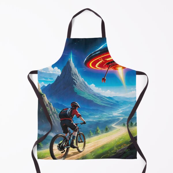 Item preview, Chased by the Unknown: MTB Rider Escaping UFO designed and sold by GrizzlyCollective.