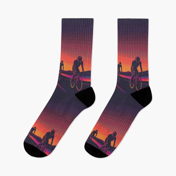Item preview, Sunset gradient backdrop cyclists riding Active Outdoors Inspired Art designed and sold by CDC40.