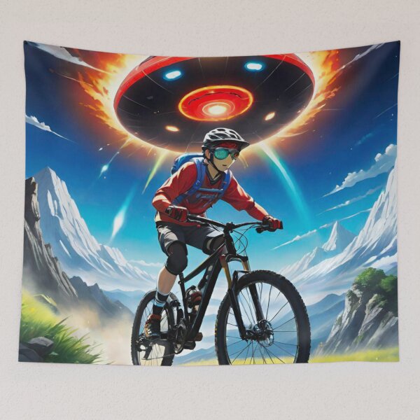 Item preview, Pursued: MTB Rider’s Encounter with UFO designed and sold by GrizzlyCollective.