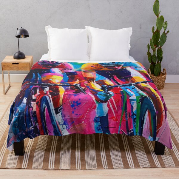 Item preview, Abstract depiction cyclists racing vibrant colours  Active Outdoors Inspired Art designed and sold by CDC40.