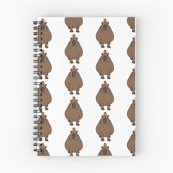 Item preview, (Repeating) Cute Capybara with Orange designed and sold by Lyxvrt.