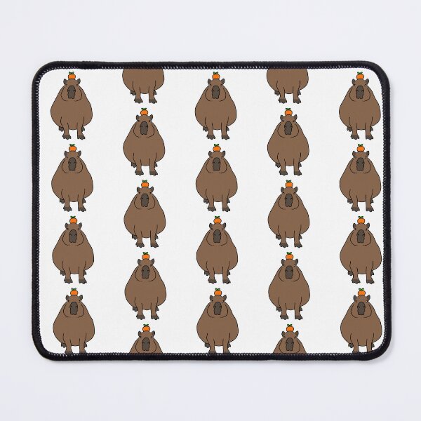 Item preview, (Repeating) Cute Capybara with Orange designed and sold by Lyxvrt.