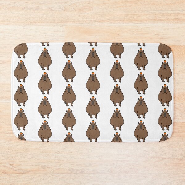Item preview, (Repeating) Cute Capybara with Orange designed and sold by Lyxvrt.