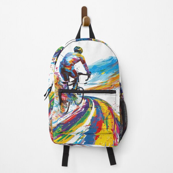 Item preview, Cyclist kicking splashes colour winding road Active Outdoors Inspired Art designed and sold by CDC40.