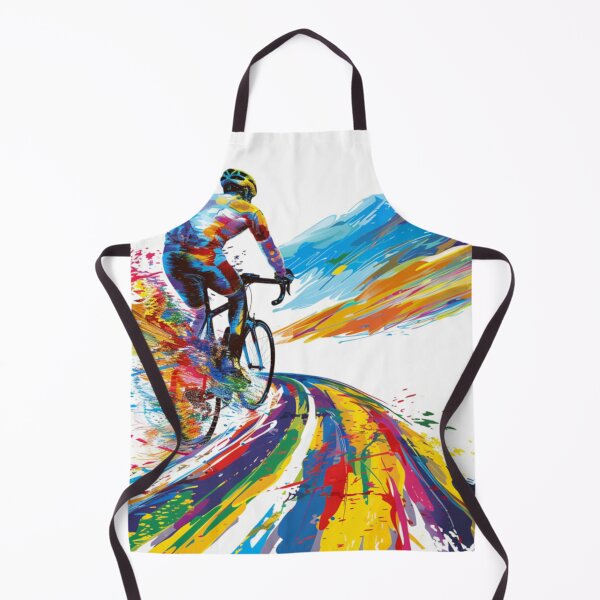 Item preview, Cyclist kicking splashes colour winding road Active Outdoors Inspired Art designed and sold by CDC40.