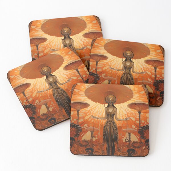 Item preview,  Mushroom Goddess, Soma Diety, Art Nouveau Mushroom Art designed and sold by Art.Fusion.Studio.