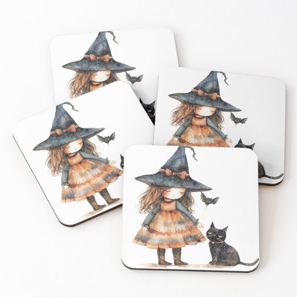 Item preview, Little Witch and Black Cat designed and sold by Croneandquill.