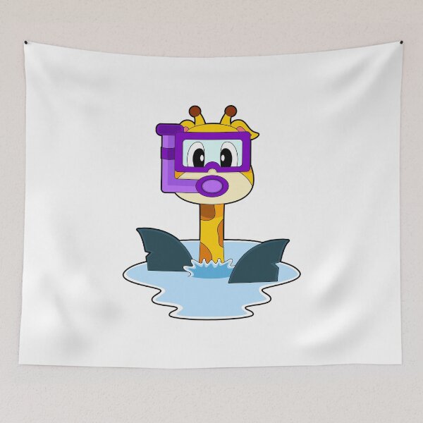 Item preview, Giraffe Swimming Shark fins designed and sold by Snabdesign84.