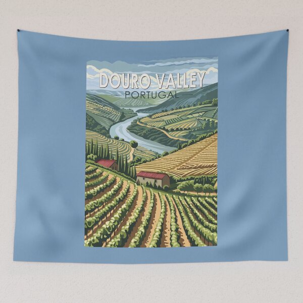 Item preview, Douro Valley Portugal Travel Art Vintage designed and sold by KrisSidDesigns.
