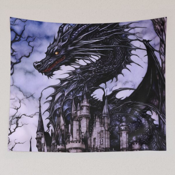 Item preview, Classic Gothic Dragon and Castle designed and sold by TheDarkWardrobe.