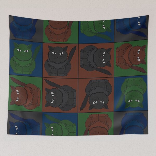Item preview, Pattern with the cat Tomeo in squares designed and sold by Cherevan.