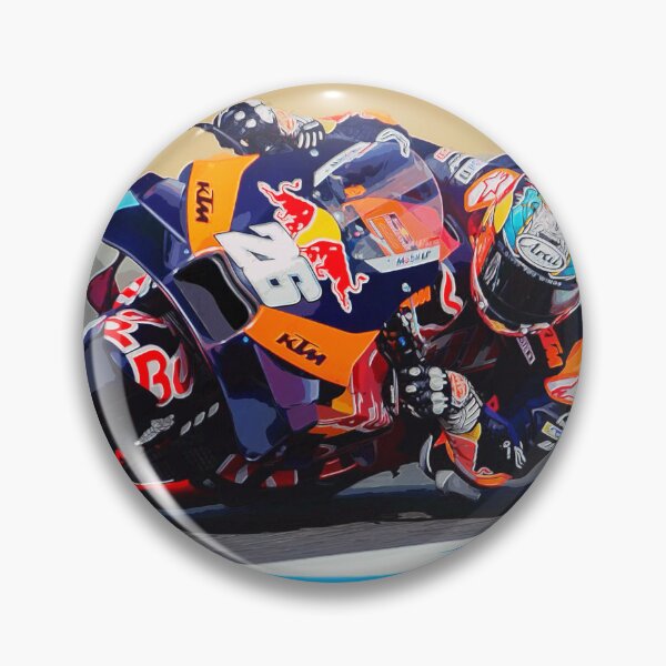 Item preview, Dani Pedrosa on his 2024 MotoGP motorcycle coming out of the corner watercolor designed and sold by Rodissimus1984.