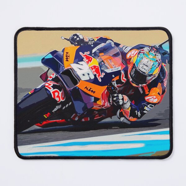 Item preview, Dani Pedrosa on his 2024 MotoGP motorcycle coming out of the corner watercolor designed and sold by Rodissimus1984.
