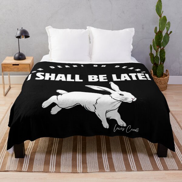 Item preview, Alice in Wonderland Quote "I Shall Be Late" designed and sold by TheWriteHand.