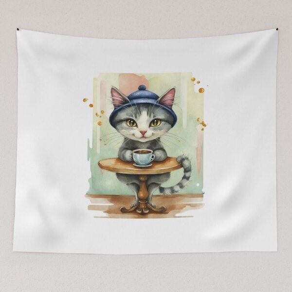 Item preview, Cat at the table. designed and sold by Myriam Iart.
