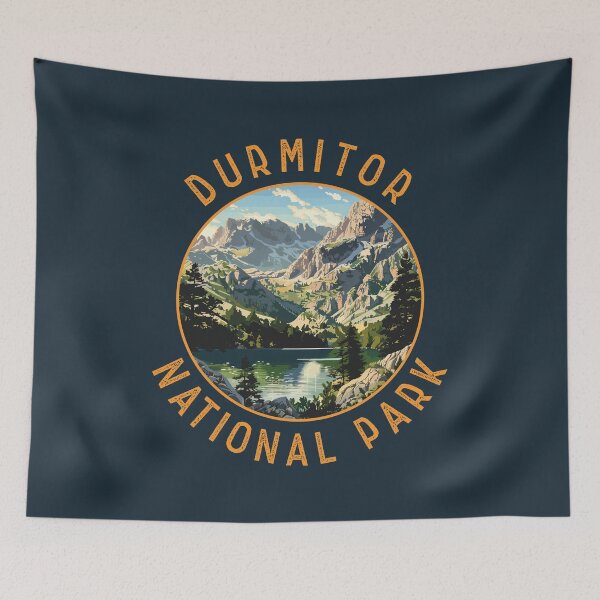 Item preview, Durmitor National Park Montenegro Retro Distressed Circle designed and sold by KrisSidDesigns.