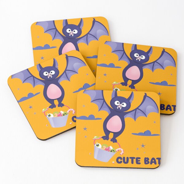 Item preview, Cute Halloween Blep Bat with candy Pail designed and sold by leenstoore.
