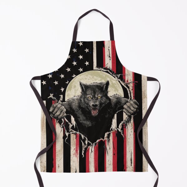 Item preview, American Flag Werewolf Breakthrough T-Shirt - Patriotic Wild Animal Graphic Tee designed and sold by HOMEDESIGNPRINT.