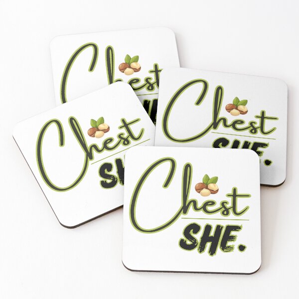 Item preview, Chest She, Funny Typographic Graphic Couple Design designed and sold by Raise2Shine.