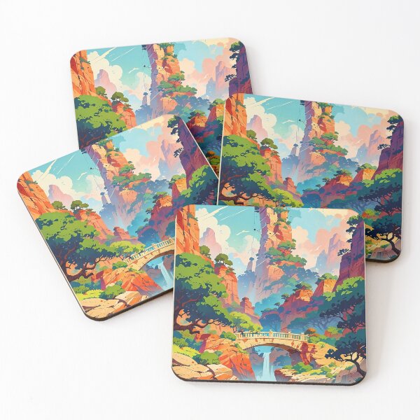 Item preview, Ethereal Peaks Tower Above Emerald Waters and Lush Valleys designed and sold by ArtComixHaven.