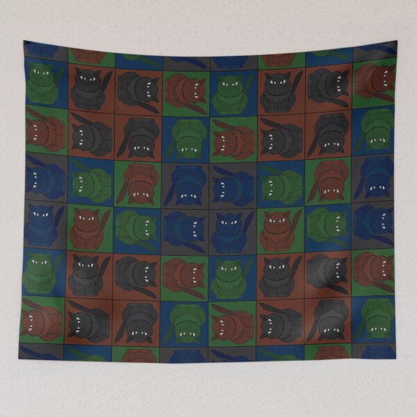 Item preview, Pattern with the cat Tomeo in squares designed and sold by Cherevan.