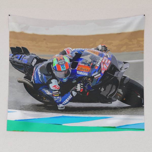 Item preview, Alex Rins on his 2024 MotoGP motorcycle coming out of the corner 3 designed and sold by Rodissimus1984.