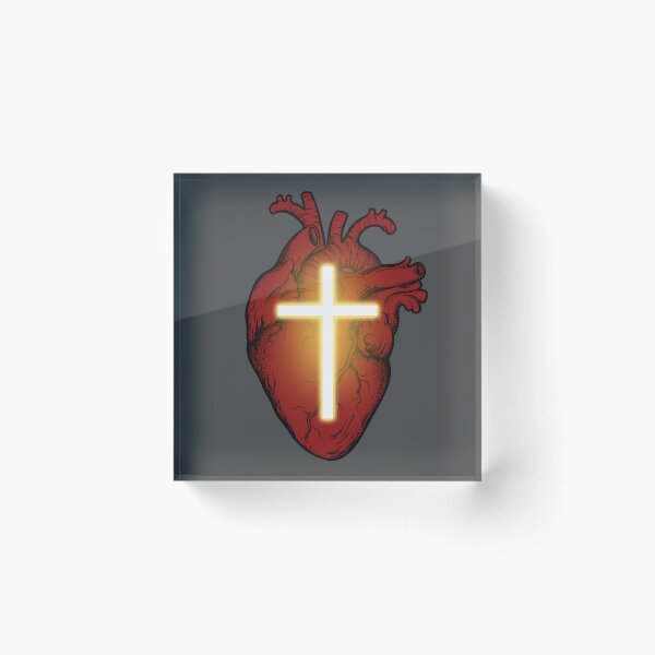 Item preview, Jesus Lives In My Heart Christian Cross Red designed and sold by FrequenSeeker Atmos & Moods.