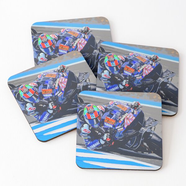 Item preview, Alex Rins on his 2024 MotoGP motorcycle coming out of the corner 3 watercolor designed and sold by Rodissimus1984.
