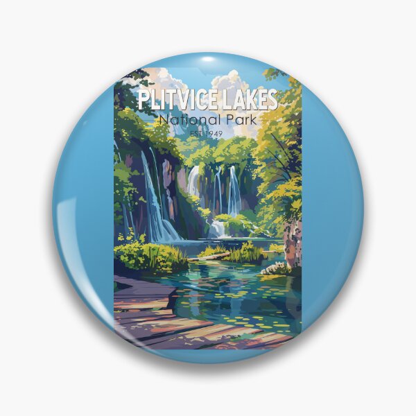 Item preview, Plitvice Lakes National Park Croatia Travel Art Vintage designed and sold by KrisSidDesigns.