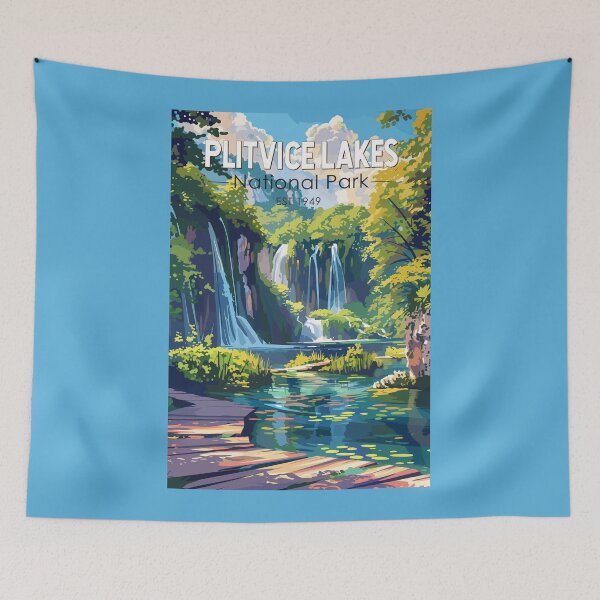Item preview, Plitvice Lakes National Park Croatia Travel Art Vintage designed and sold by KrisSidDesigns.