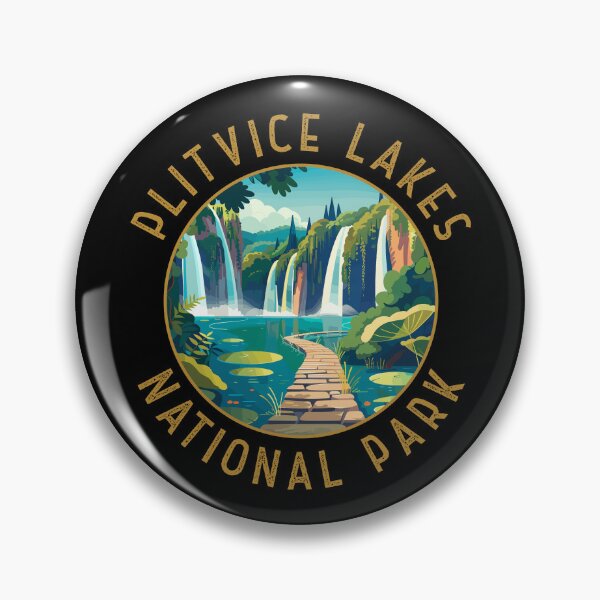 Item preview, Plitvice Lakes National Park Croatia Retro Distressed Circle designed and sold by KrisSidDesigns.