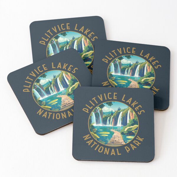 Item preview, Plitvice Lakes National Park Croatia Retro Distressed Circle designed and sold by KrisSidDesigns.