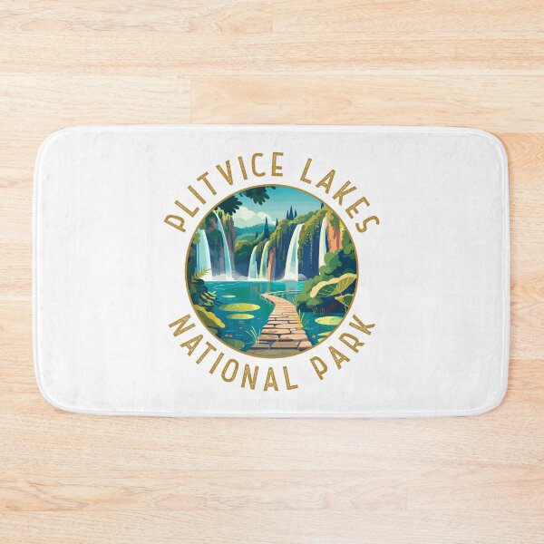 Item preview, Plitvice Lakes National Park Croatia Retro Distressed Circle designed and sold by KrisSidDesigns.