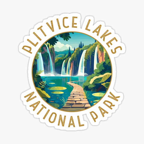 Item preview, Plitvice Lakes National Park Croatia Retro Distressed Circle designed and sold by KrisSidDesigns.