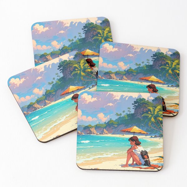 Item preview, Quiet Moments Reflecting on a Tranquil Tropical Beach designed and sold by ArtComixHaven.