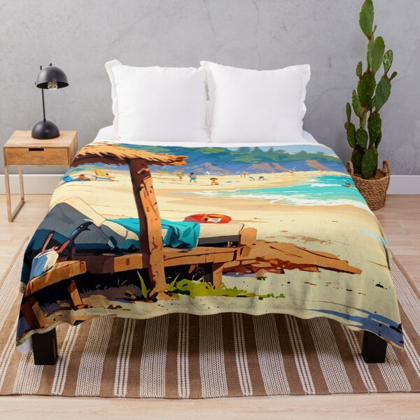 Item preview, Beach Hut Haven A Dreamy Coastal Escape in Art designed and sold by ArtComixHaven.