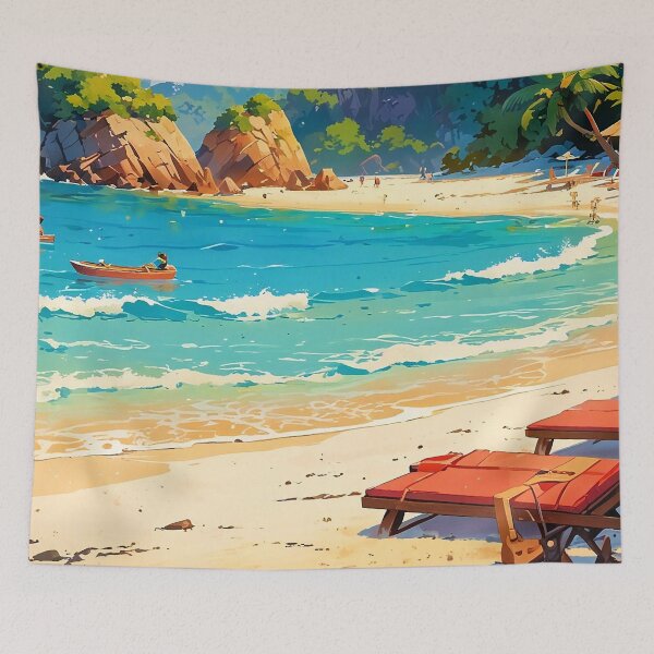Item preview, Sunny Shoreline Delight A Perfect Day at the Beach designed and sold by ArtComixHaven.