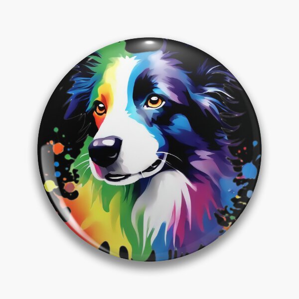 Item preview, Vibrant Rainbow Border Collie Dog Lover Art designed and sold by kakarikihill.