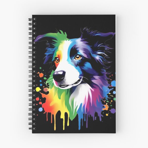 Item preview, Vibrant Rainbow Border Collie Dog Lover Art designed and sold by kakarikihill.