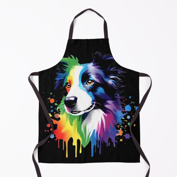 Item preview, Vibrant Rainbow Border Collie Dog Lover Art designed and sold by kakarikihill.