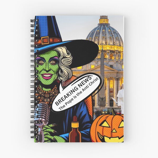 Item preview, News Flash The Pope is the Anti Christ Halloween Whimsical Pop Art Clipart Drawing  designed and sold by Wolvescreate.