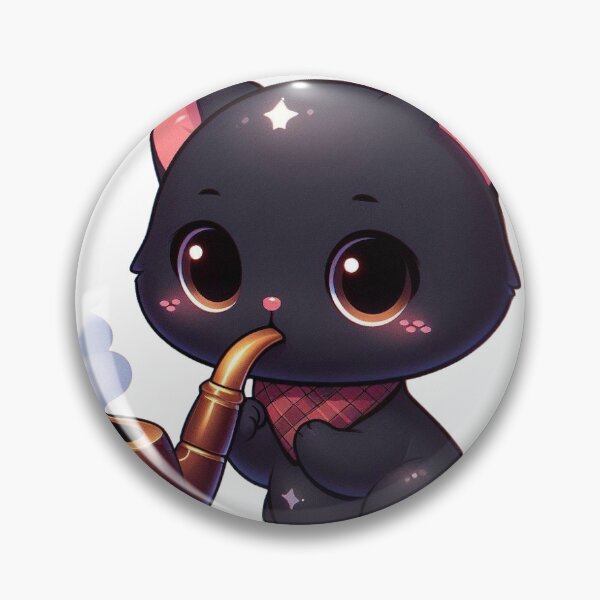 Item preview, Black Cat with Pipe Bowl Cute Stoner Aesthetic Sticker  designed and sold by TheGreatAmericanVision.