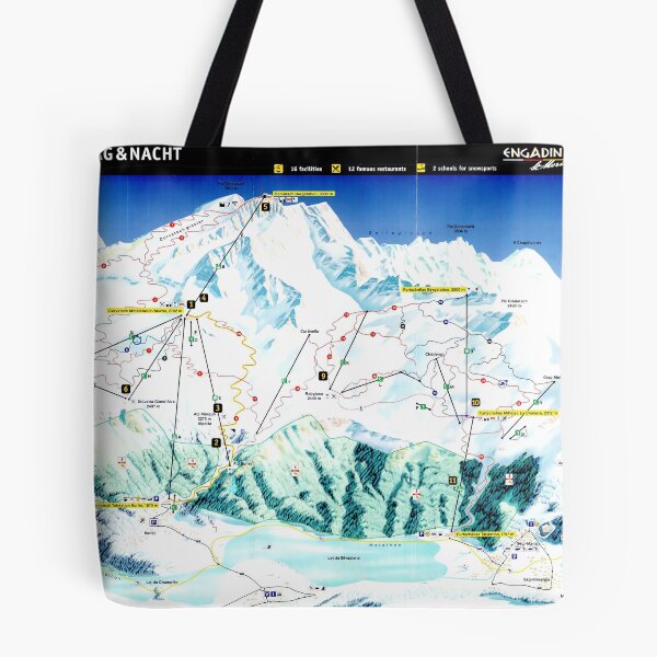 Item preview, St. Moritz Corvatsch Ski Area Map with Piste Names designed and sold by fungus50.