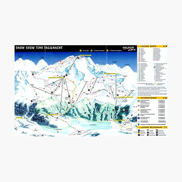Item preview, St. Moritz Corvatsch Ski Area Map with Piste Names designed and sold by fungus50.