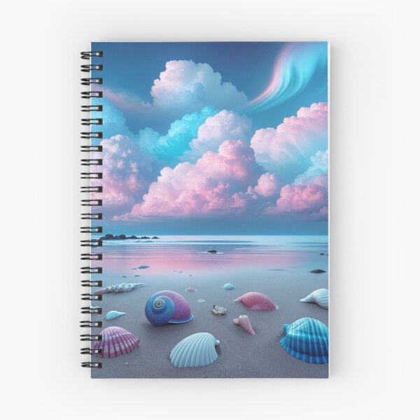 Item preview, "Seashore Serenity: Cotton Candy Skies and Sky Blue Shells" designed and sold by MindVibe.