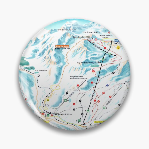 Item preview, St. Moritz Diavolezza Ski Area Map with Piste Names designed and sold by fungus50.