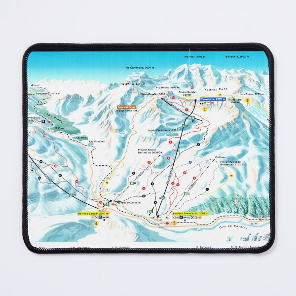 Item preview, St. Moritz Diavolezza Ski Area Map with Piste Names designed and sold by fungus50.